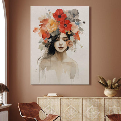 Boho Chic Wall Art Painting, HD Canvas Print, Framed, Ready to Hang. (FLWA30).