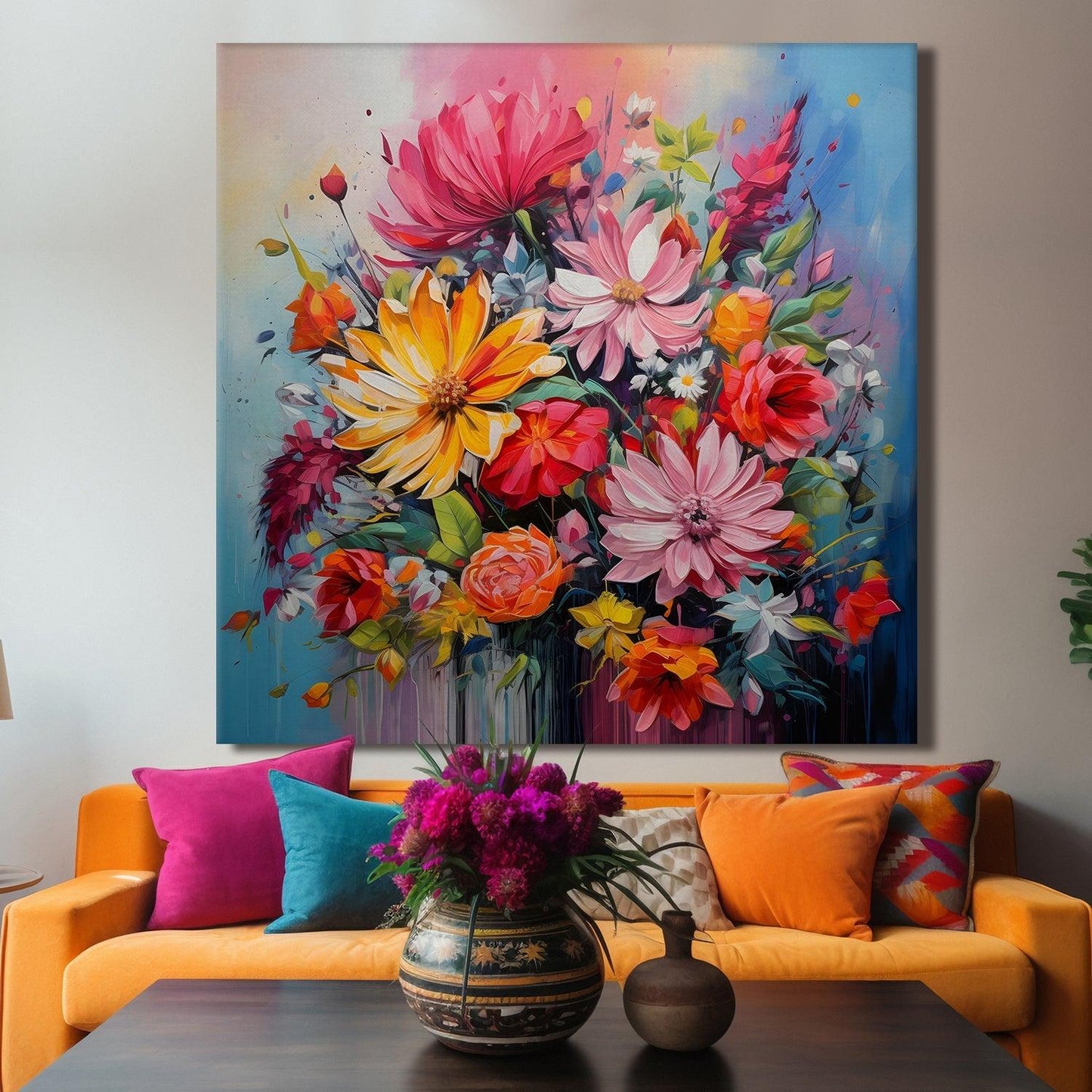 Enchanting Floral Wall Art, HD Canvas Print, Framed, Ready to Hang. (FLWA27)