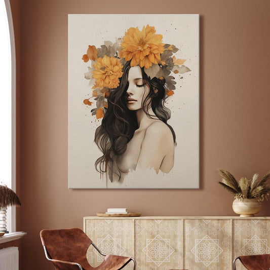 Boho Chic Wall Art Painting, HD Canvas Print, Framed, Ready to Hang. (FLWA29).