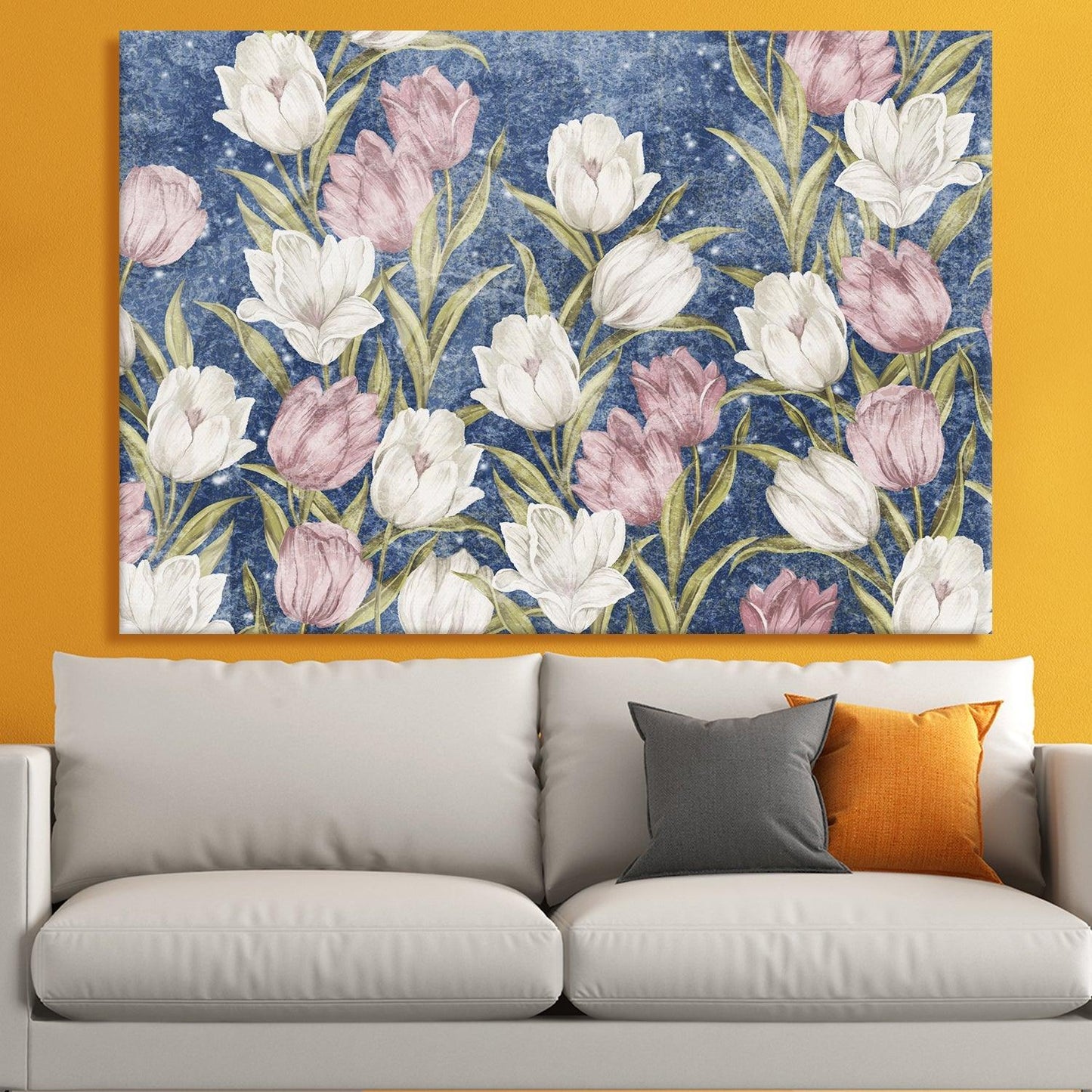 Canvas Floral Wall Art: A Symphony of Nature's Elegance Large Size Canvas Framed Paintings For Living Room, Office, Home Decor. (FLWA11)