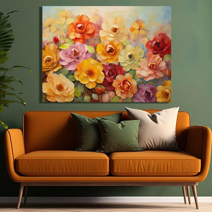Floral Wall Art Canvas Painting For Hotels and Restaurants Wall Decoration (FLWA39).