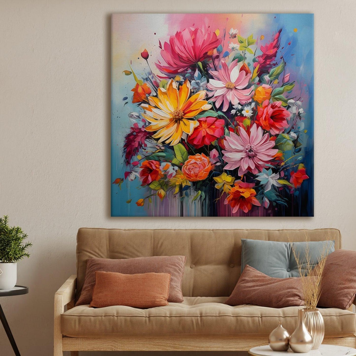 Enchanting Floral Wall Art, HD Canvas Print, Framed, Ready to Hang. (FLWA27)