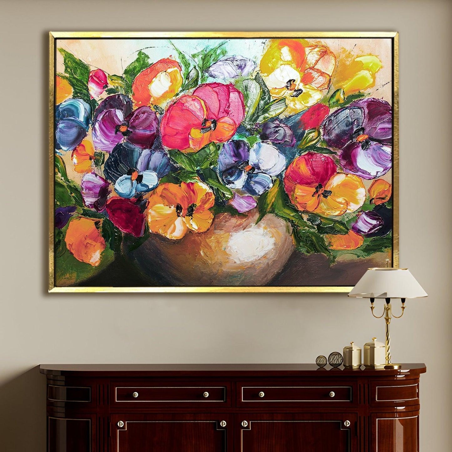 Canvas Floral Wall Art: A Symphony of Nature's Elegance Large Size Canvas Framed Paintings For Living Room, Office, Home Decor. (FLWA07)