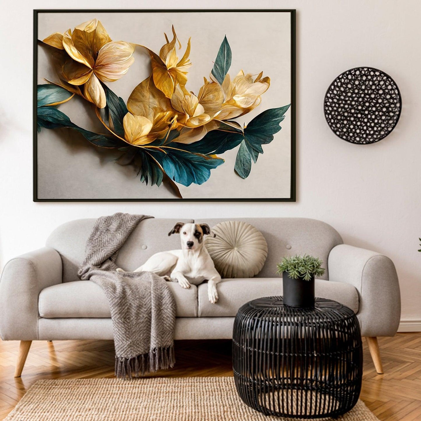 Canvas Floral Wall Art: A Symphony of Nature's Elegance Large Size Canvas Framed Paintings For Living Room, Office, Home Decor. (FLWA05)
