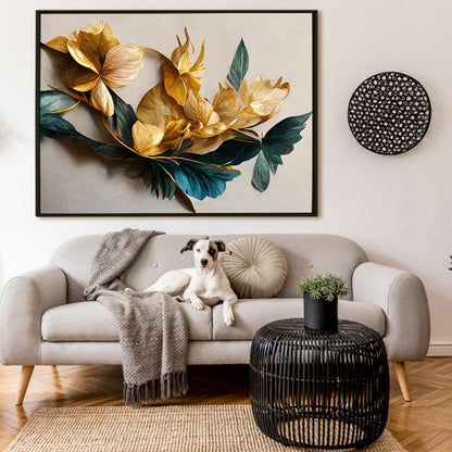 Canvas Floral Wall Art: A Symphony of Nature's Elegance Large Size Canvas Framed Paintings For Living Room, Office, Home Decor. (FLWA05)
