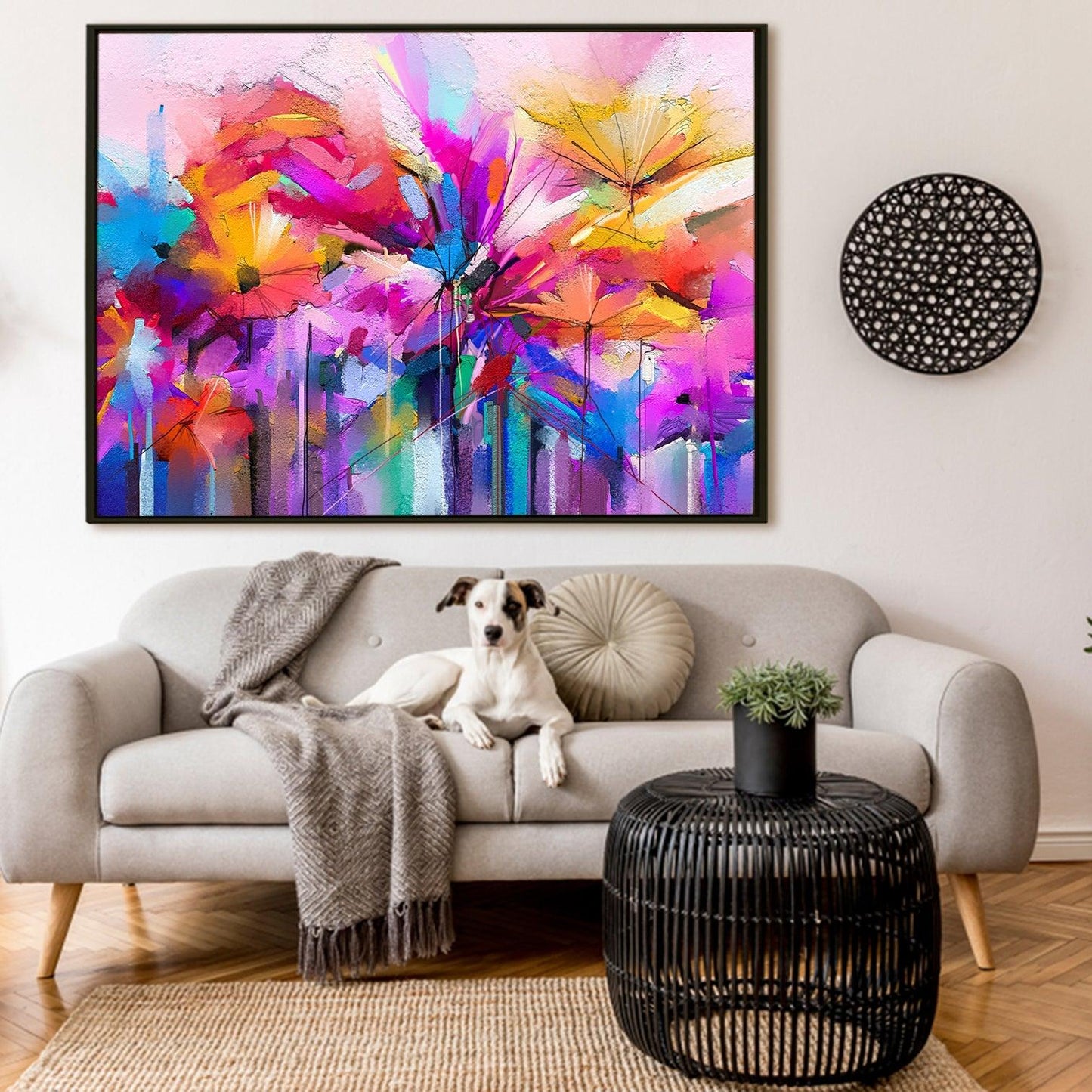 Canvas Floral Wall Art: A Symphony of Nature's Elegance Large Size Canvas Framed Paintings For Living Room, Office, Home Decor. (FLWA04)