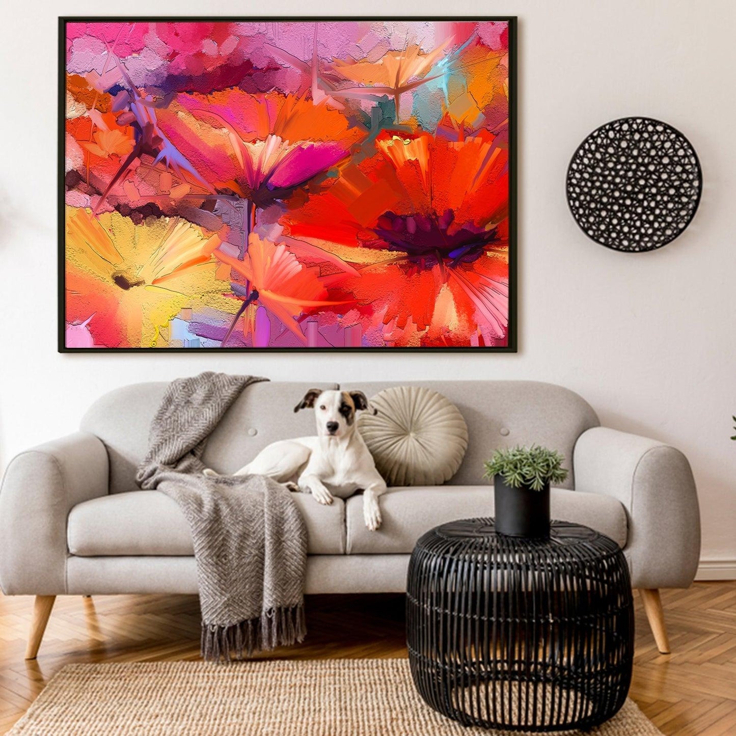 Canvas Floral Wall Art: A Symphony of Nature's Elegance Large Size Canvas Framed Paintings For Living Room, Office, Home Decor. (FLWA01)