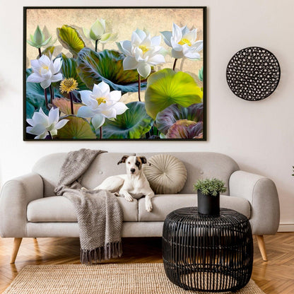 Canvas Floral Wall Art: A Symphony of Nature's Elegance Large Size Canvas Framed Paintings For Living Room, Office, Home Decor. (FLWA02)