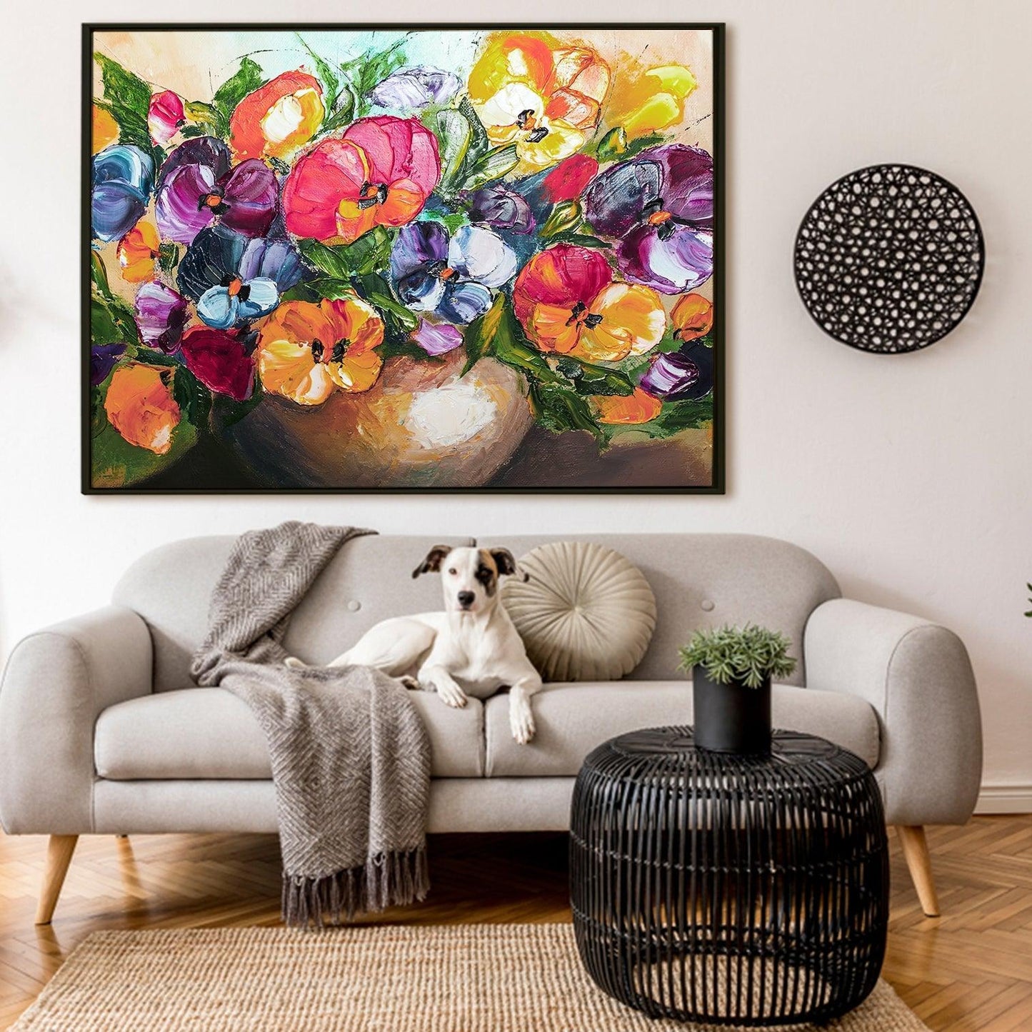 Canvas Floral Wall Art: A Symphony of Nature's Elegance Large Size Canvas Framed Paintings For Living Room, Office, Home Decor. (FLWA07)