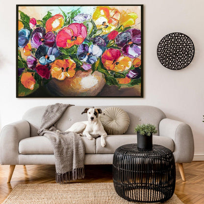 Canvas Floral Wall Art: A Symphony of Nature's Elegance Large Size Canvas Framed Paintings For Living Room, Office, Home Decor. (FLWA07)