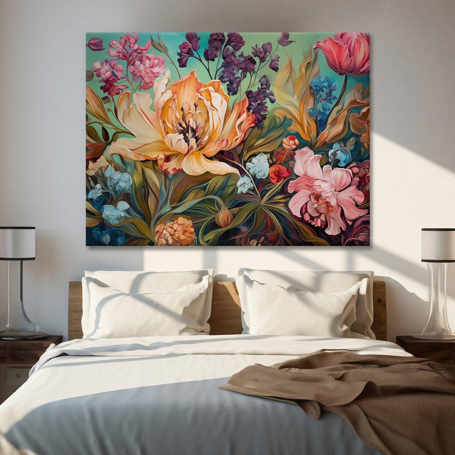 A Symphony of Nature's Elegance, HD Canvas Print, Framed, Ready to Hang. (FLWA19)