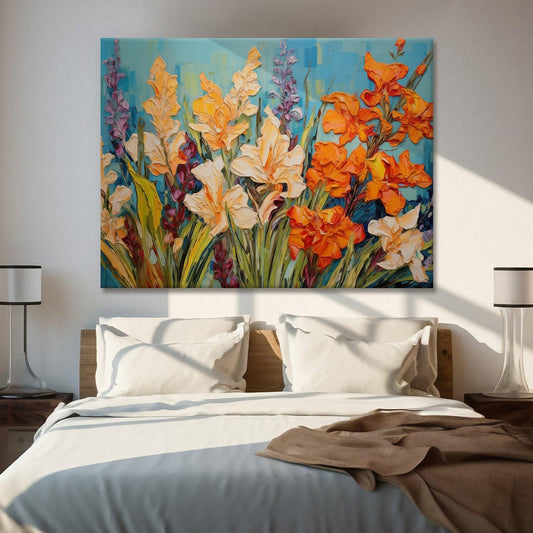 Canvas Floral Wall Art: A Symphony of Nature's Elegance Large Size Canvas Framed Paintings For Living Room, Office, Home Decor. (FLWA12)