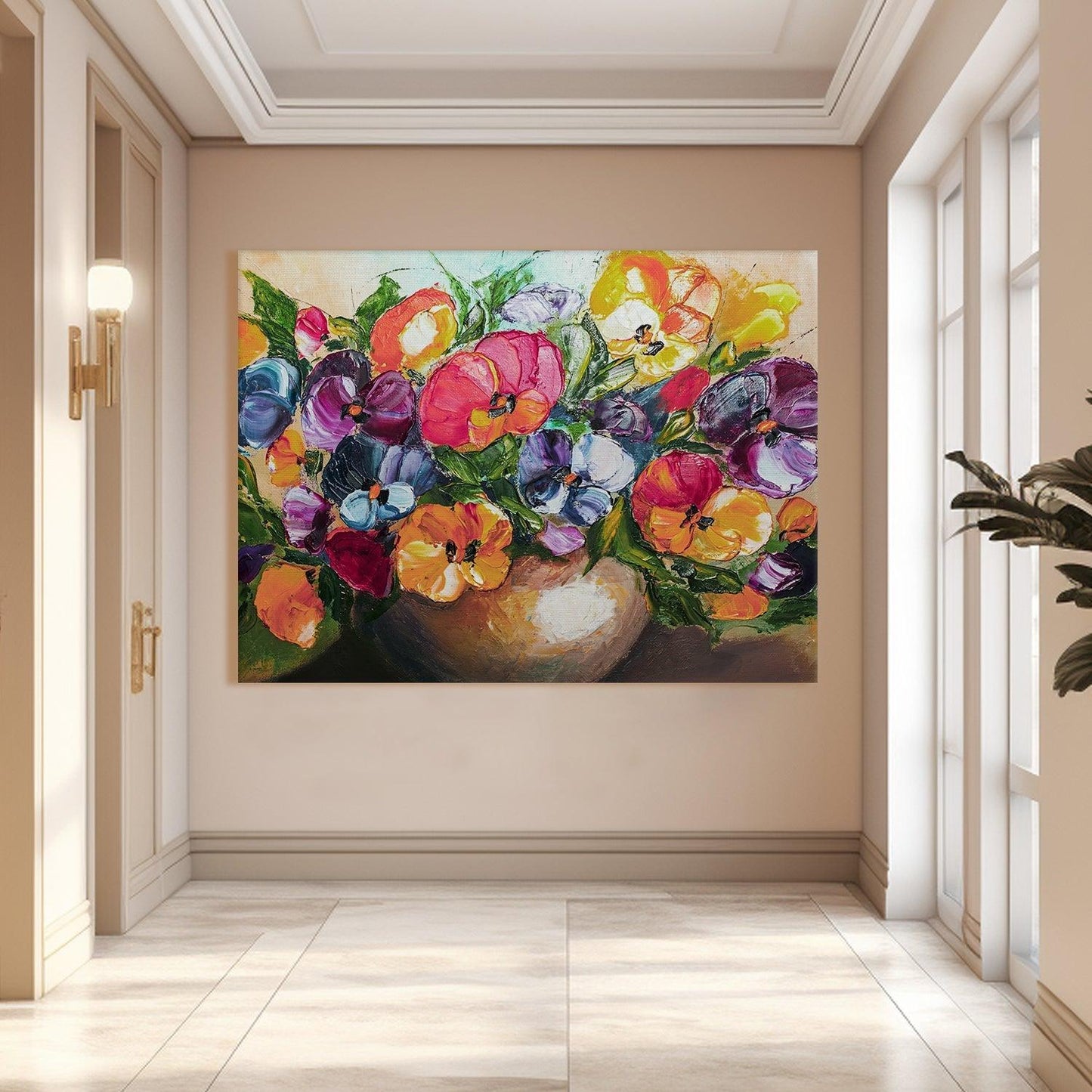Canvas Floral Wall Art: A Symphony of Nature's Elegance Large Size Canvas Framed Paintings For Living Room, Office, Home Decor. (FLWA07)