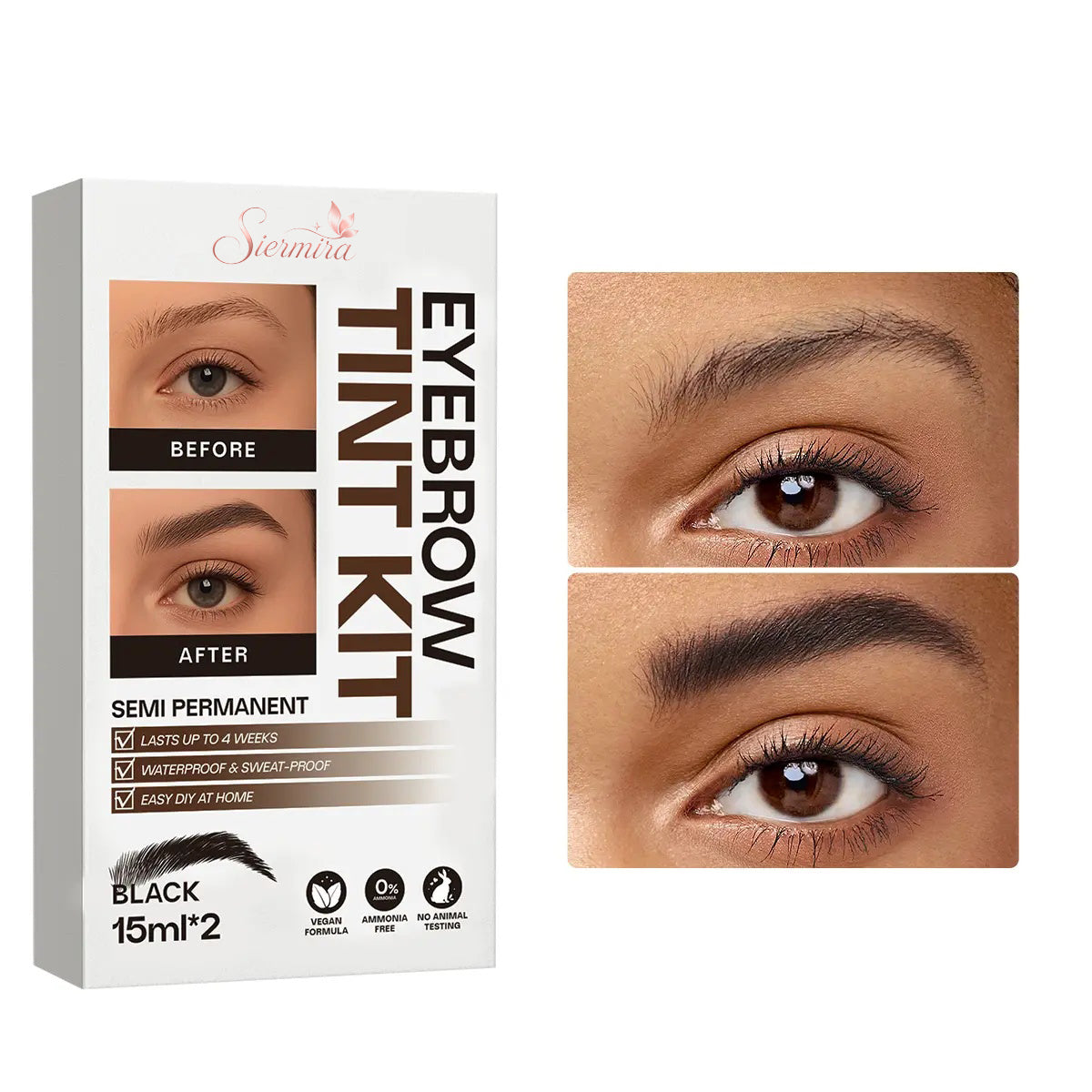Siermira Eyebrow Tint Kit—Long-Lasting Waterproof Brow Color at Home