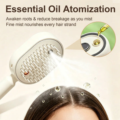 Electric Mist Hair Brush + FREE Siermira Batana Hair Oil Gift | Anti-Frizz Air Cushion Massage Comb