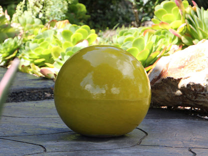 Outdoor Decorative Sphere Glazed 16" By Plantatorem