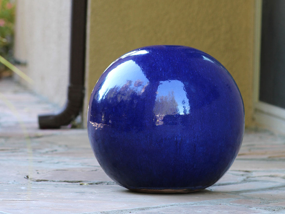 Outdoor Decorative Sphere Glazed 12" By Plantatorem