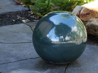 Outdoor Decorative Sphere Glazed 12" By Plantatorem