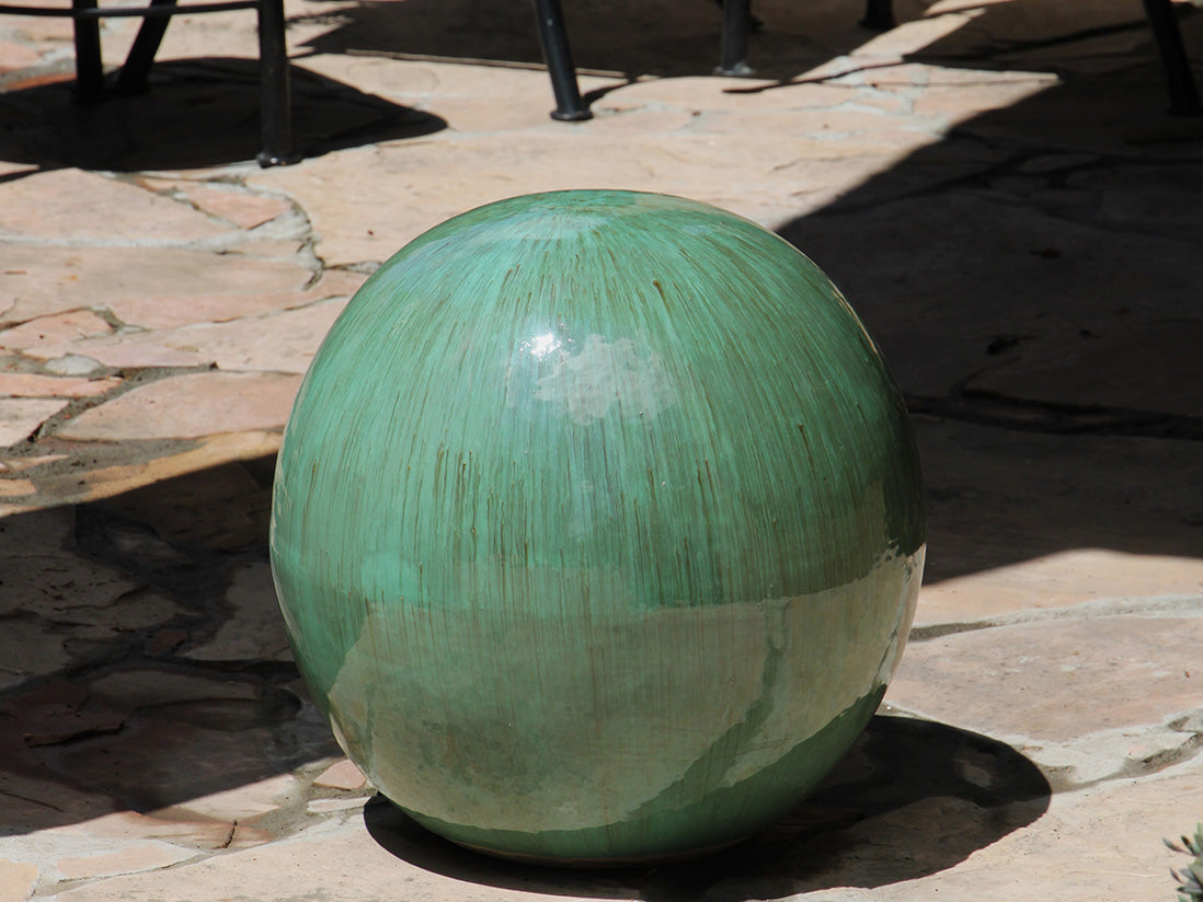 Outdoor Decorative Sphere Glazed 12" By Plantatorem