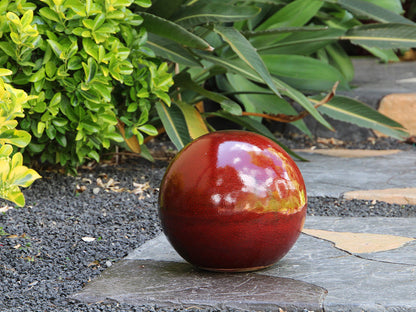 Outdoor Decorative Sphere Glazed 16" By Plantatorem