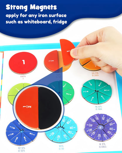 Montessori Magnetic Book Fraction Puzzle for Children