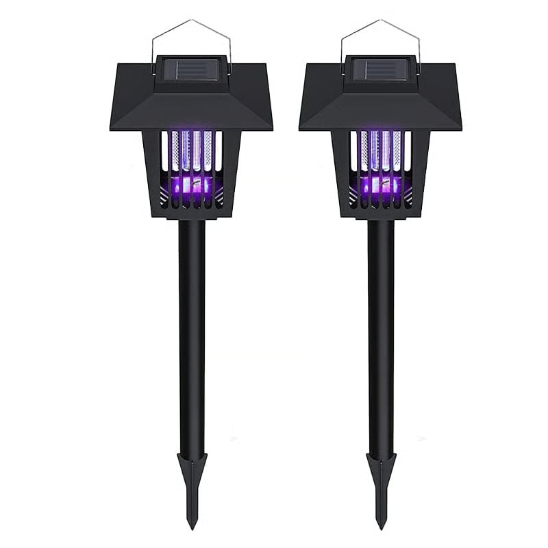 Eco-Friendly - 2-in-1 Flickering Flame - Solar Powered Mosquito Zapper & Garden Stake Light