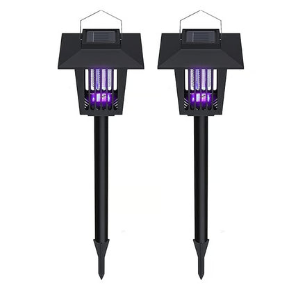 Eco-Friendly - 2-in-1 Flickering Flame - Solar Powered Mosquito Zapper & Garden Stake Light