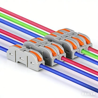Universal Lever Wire Connectors Kit – 50PCS Quick Electrical Wiring Connectors for 24-12 AWG Solid & Stranded Wires