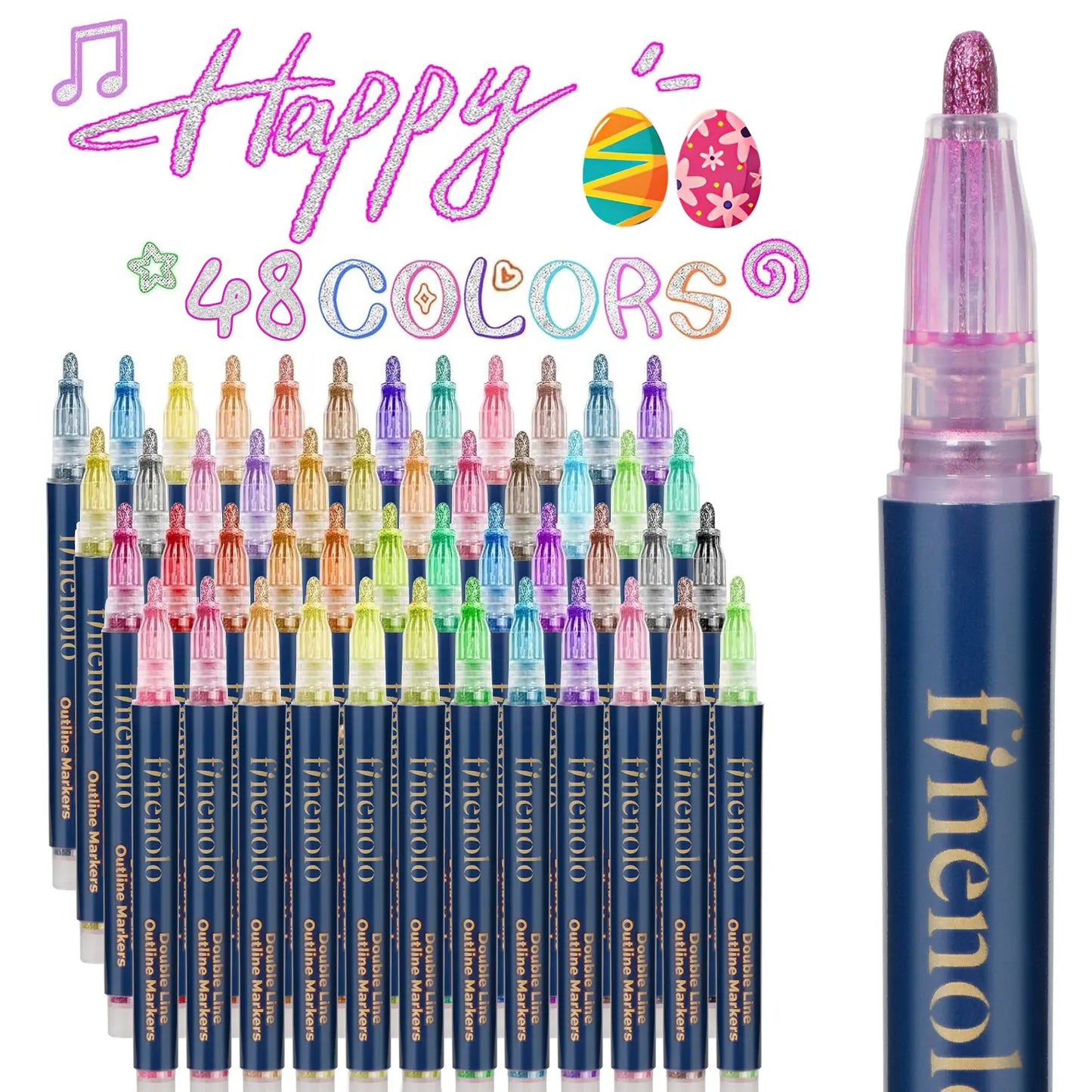 ✨ Magic Outline Glitter Markers Set 🌈 The magic marker set that makes every stroke pop 💖