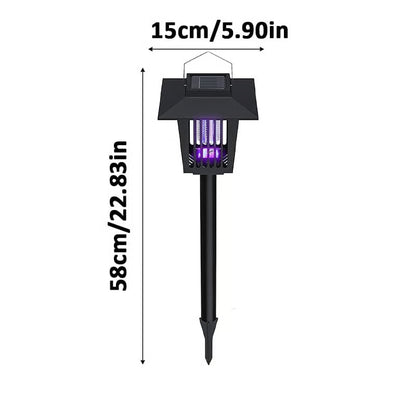 Eco-Friendly - 2-in-1 Flickering Flame - Solar Powered Mosquito Zapper & Garden Stake Light