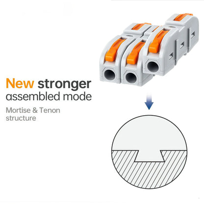 Universal Lever Wire Connectors Kit – 50PCS Quick Electrical Wiring Connectors for 24-12 AWG Solid & Stranded Wires